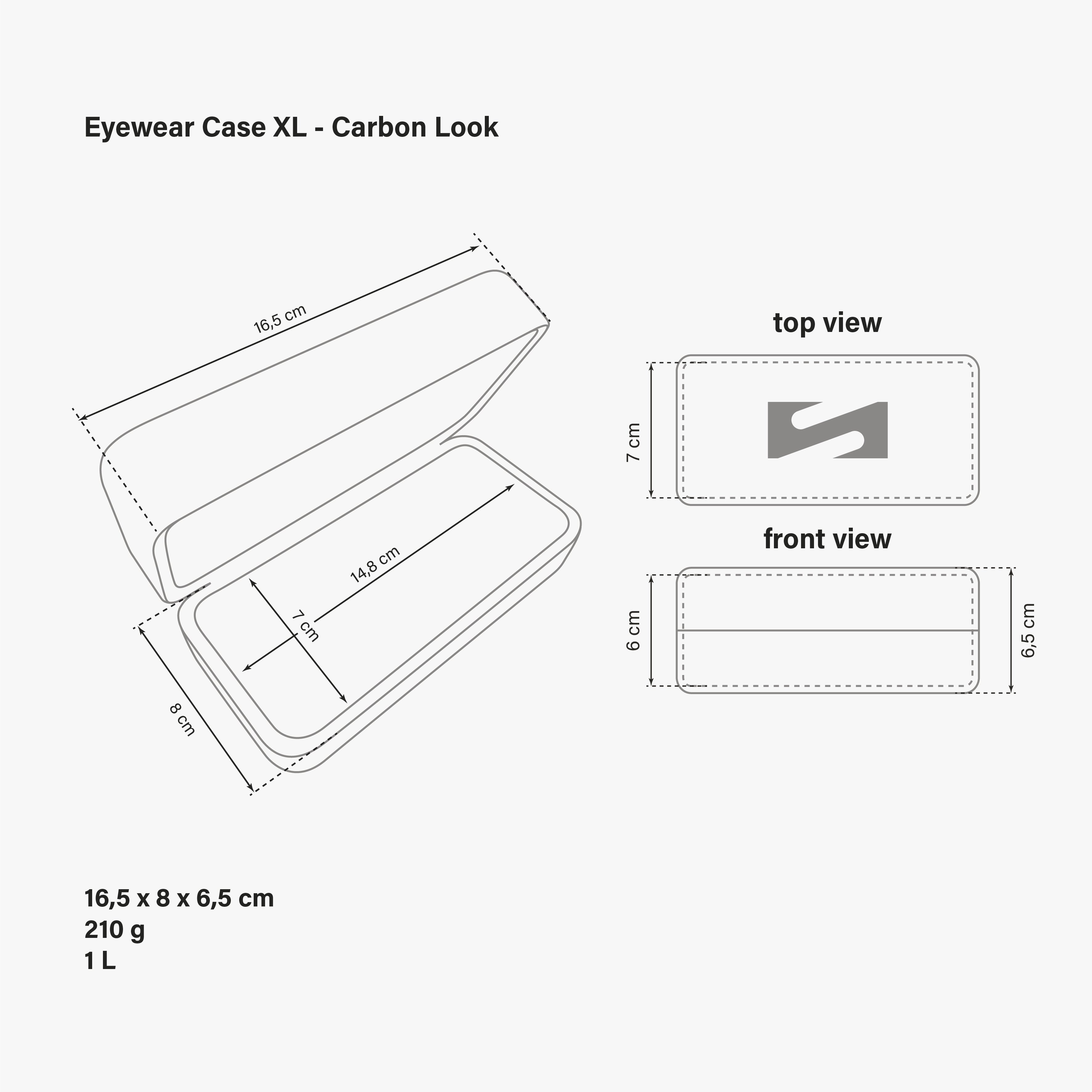 ESTUCHE RÍGIDO XL - CARBON LOOK
