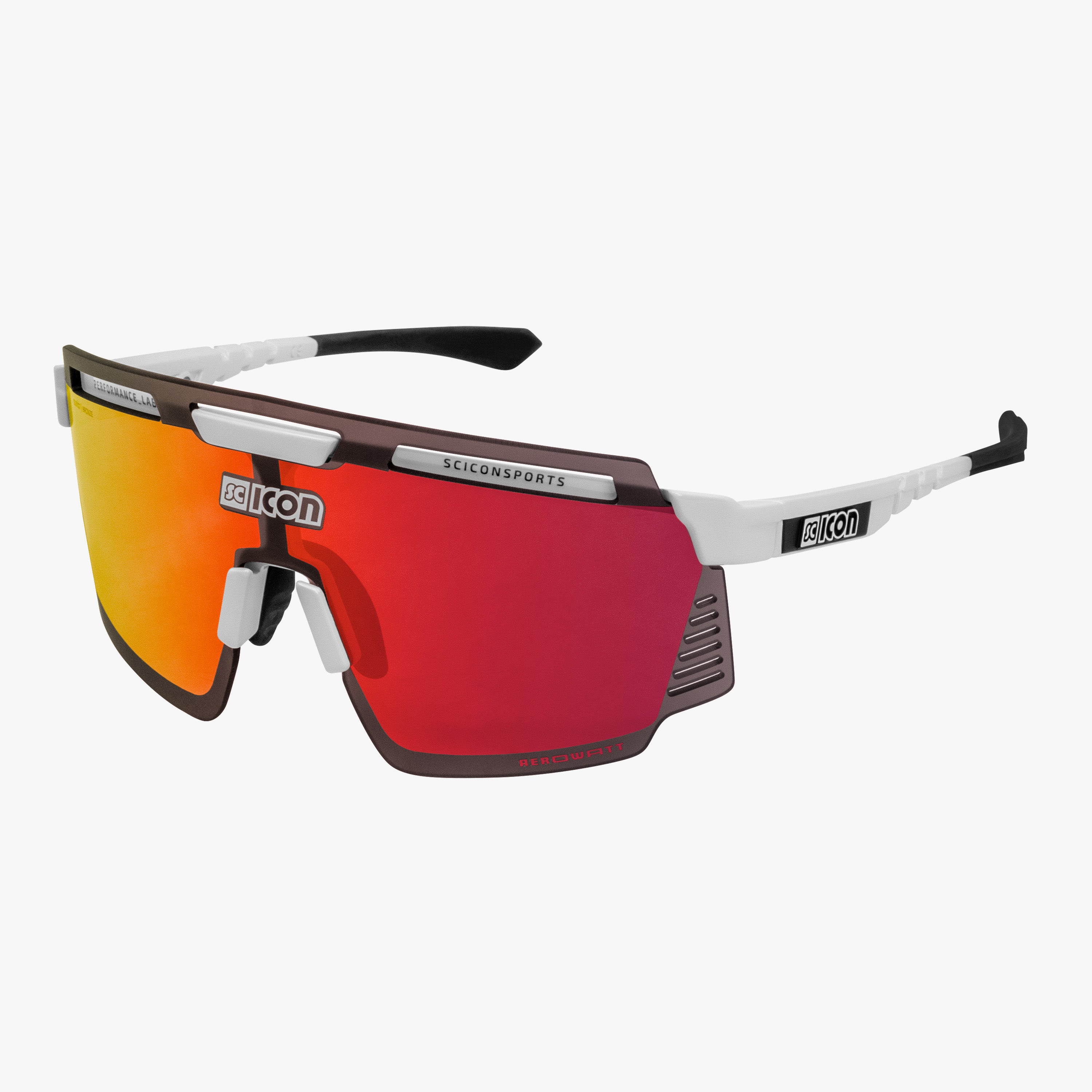 White Gloss/Multimirror Bronze Aerowatt Sport Sunglasses