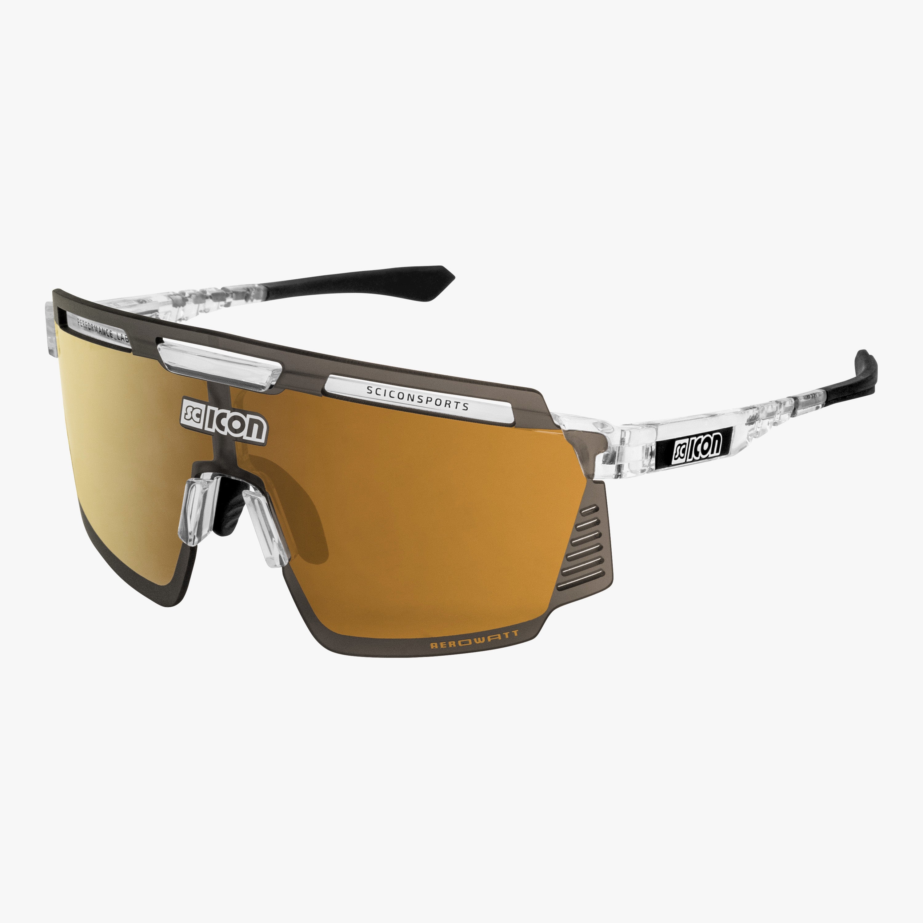 White Gloss/Multimirror Bronze Aerowatt Sport Sunglasses