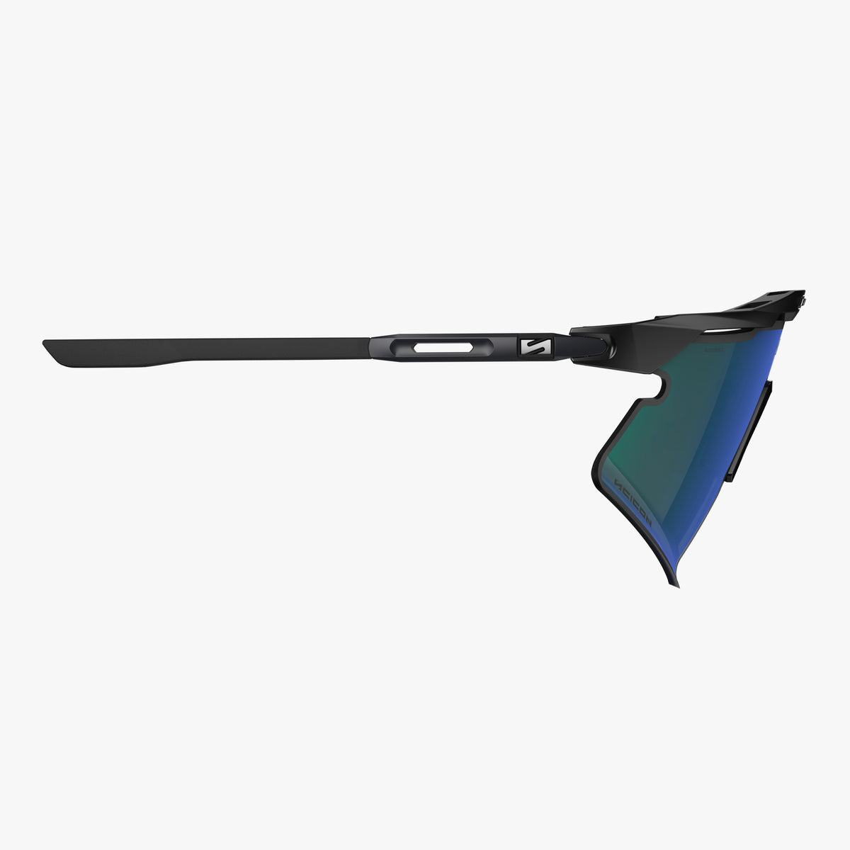 Aeroshade 2.0 Titanium Strake Matte Black Multimirror Blue Green side