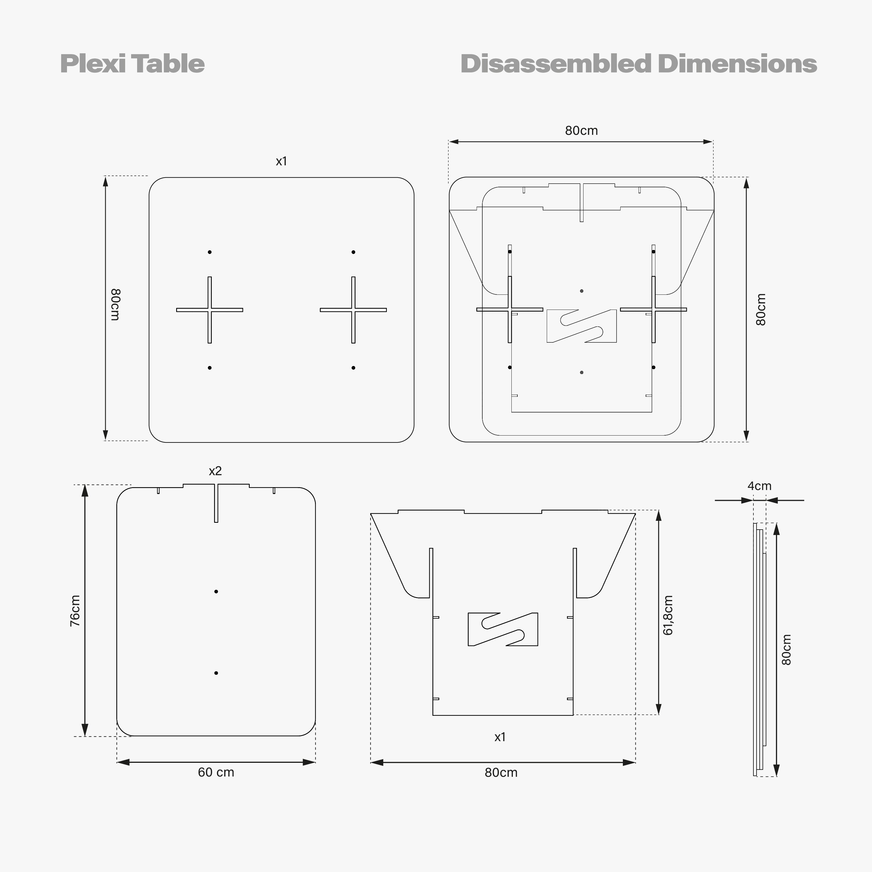 MESA DE PLEXIGLÁS
