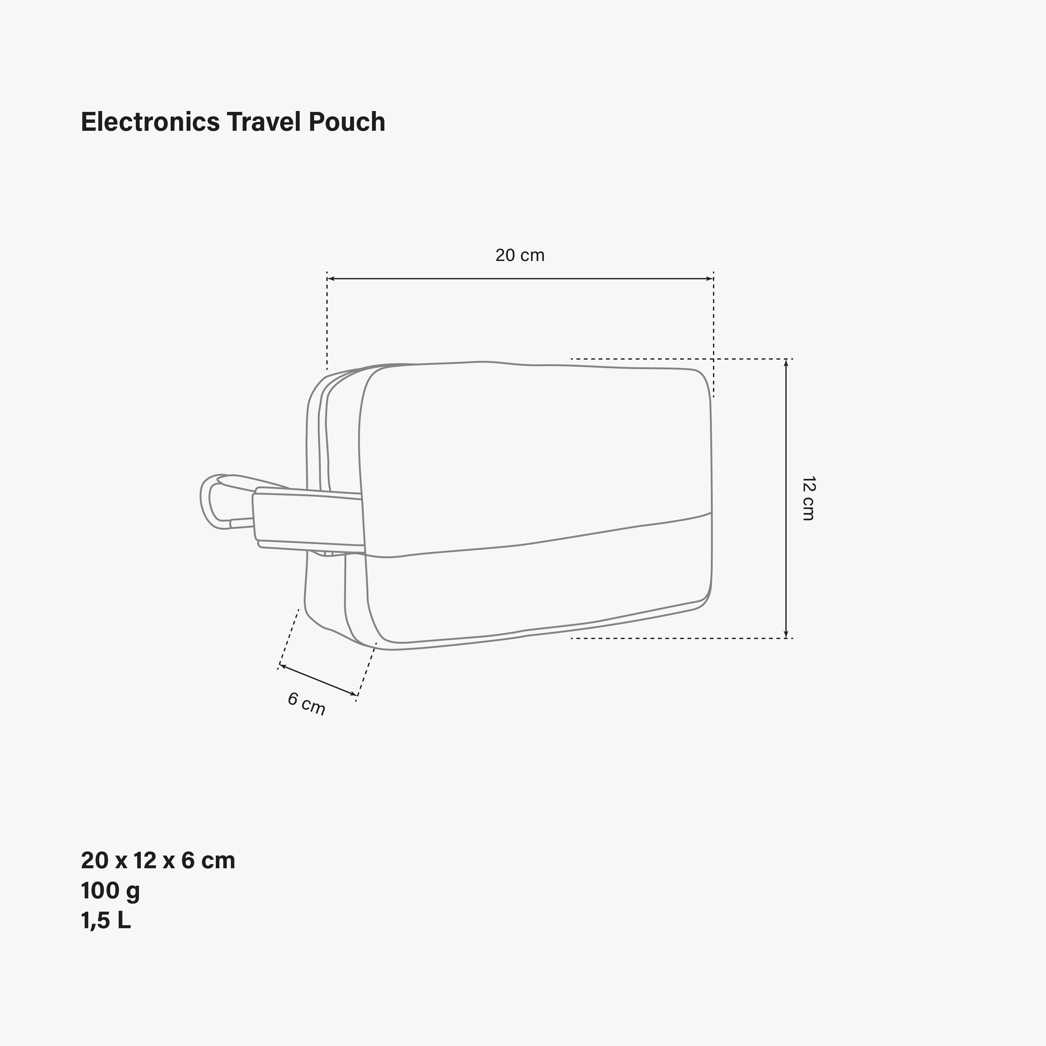 ELECTRONICS TRAVEL POUCH - VEGAN LEATHER SYNERSKIN™