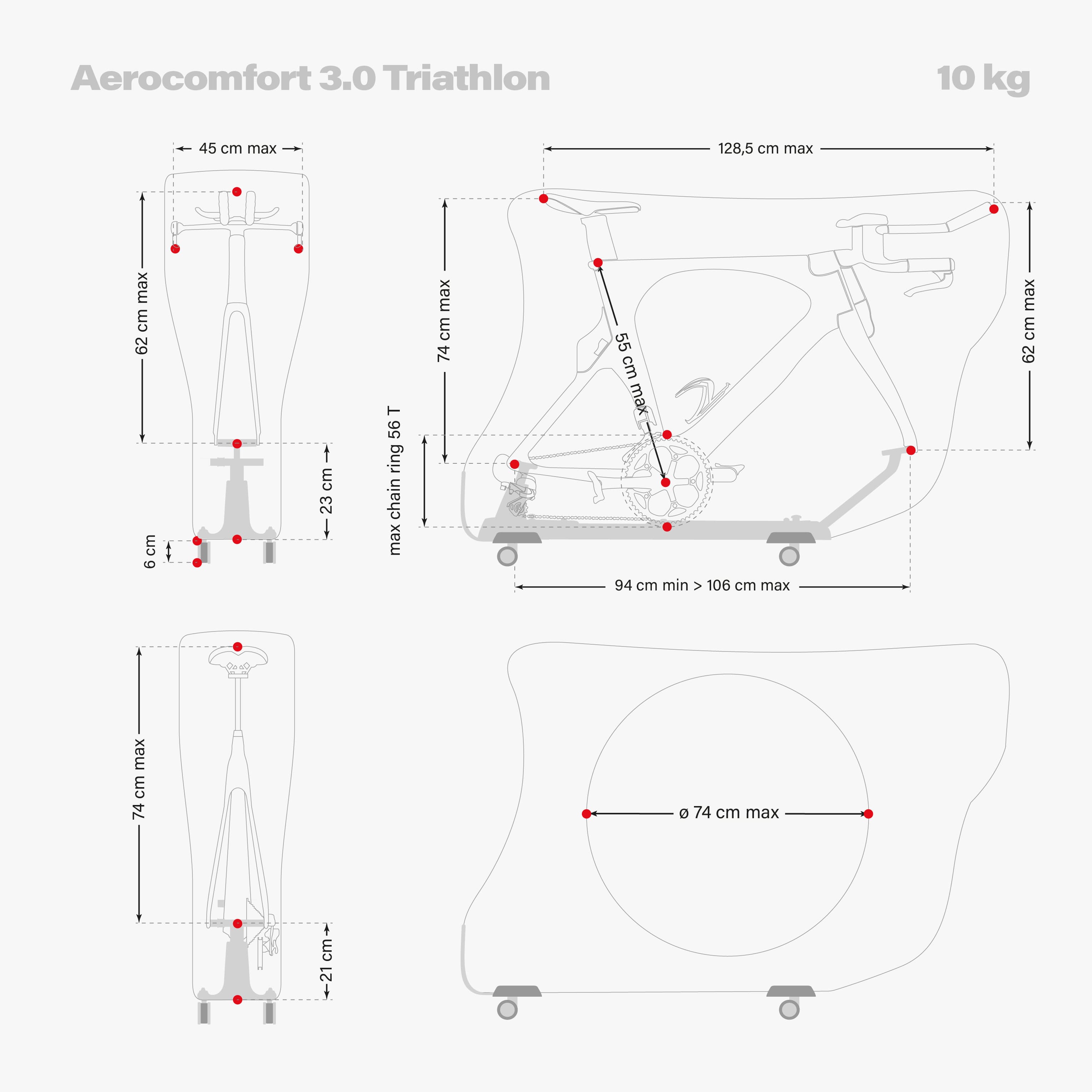 SCICON Team Six - Aerocomfort 3.0 Triathlon Bike Travel Bag